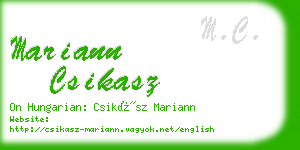 mariann csikasz business card